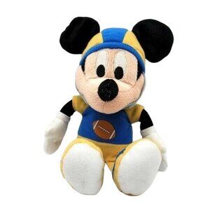 2/$15 Disney Football Mickey Mouse Doll Yellow Blue 10" Uniform Helmet Plush
